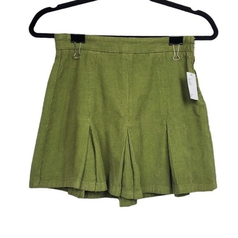 Urban Outfitters Womens BDG Green Pleated Corduroy Mini Skirt Size XS NWT